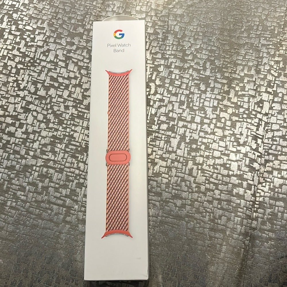 Google pixel watch band woven band coral